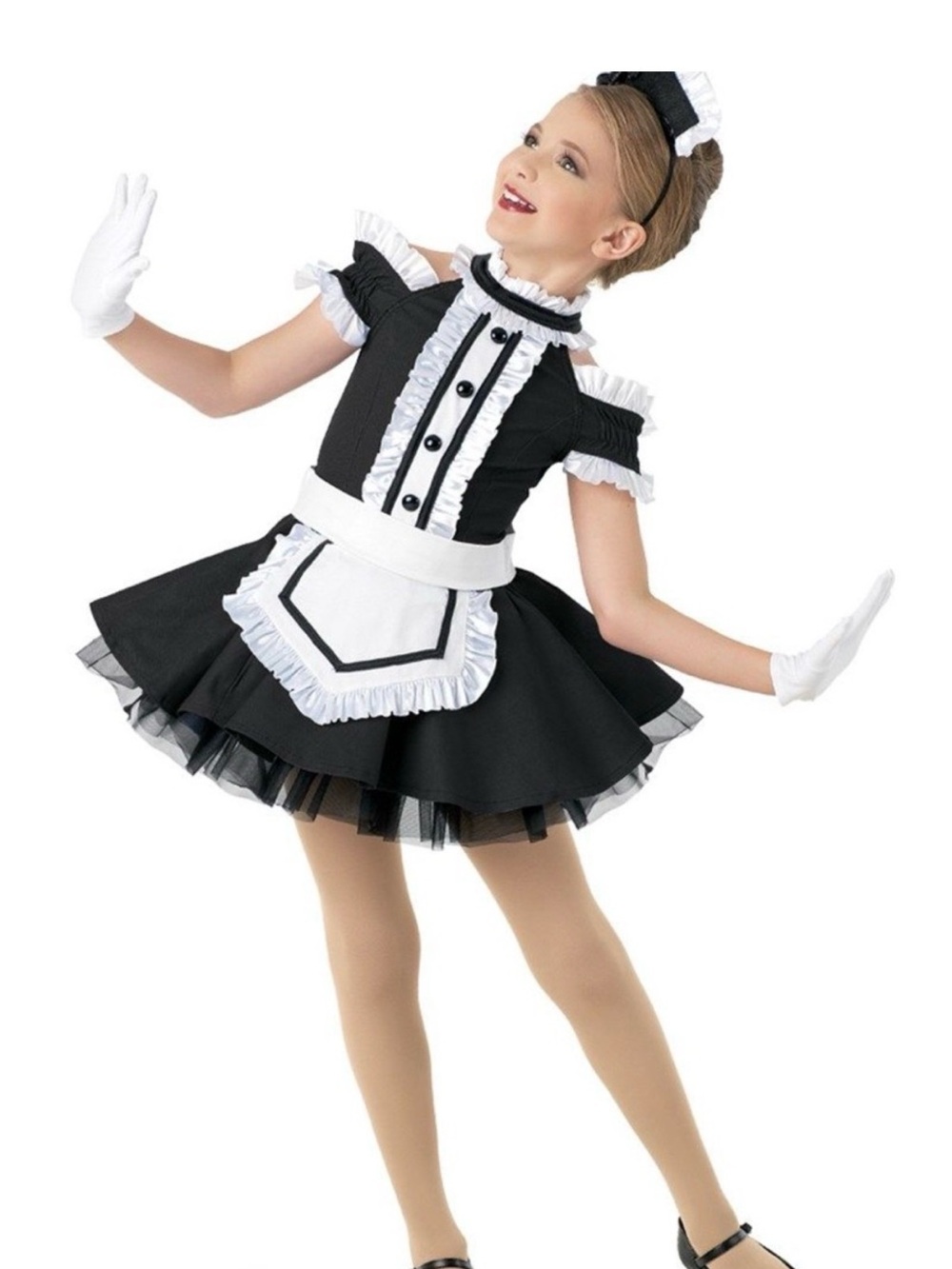 Weissman Black and White Maid Dance Costume for Kids - Be Our Guest